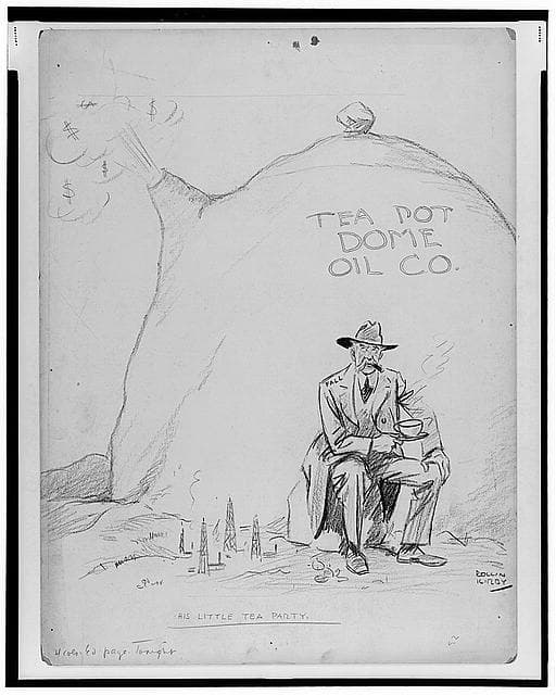 Wyoming oil field derricks associated with the Teapot Dome naval petroleum reserves